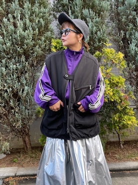 「アイテム（ジャージ、パープル系）」を使った、きな☆ki_naさん（レディース・153cm）の冬コーディネート