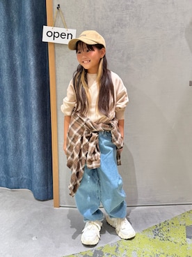 「アイテム（ニット/セーター）」を使った、きな☆ki_naさん（キッズ・123cm）の秋コーディネート