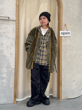 「アイテム（スウェットパンツ）」を使った、きな☆ki_naさん（レディース・153cm）の冬コーディネート