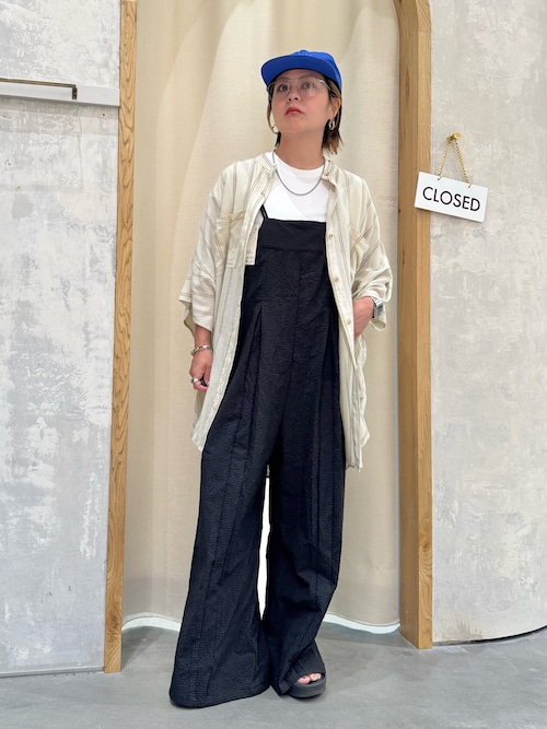 【夏の体型カバー】リネンレーヨンドルマンシャツ