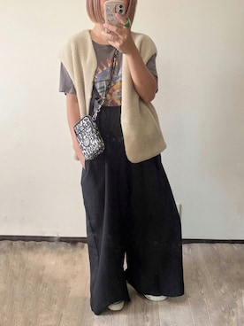 「ロックT」｜「アイテム（その他アウター）」を使った、きな☆ki_naさん（レディース・153cm）の秋コーディネート