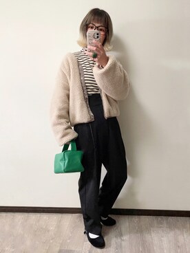 「moment+（モーメントプラス）のアイテム（ジャケット/アウター）」を使った、きな☆ki_naさん（レディース・153cm）の冬コーディネート