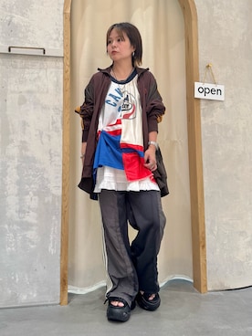 「アイテム（ジャージ）」を使った、きな☆ki_naさん（レディース・153cm）の夏コーディネート