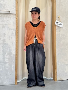 「アイテム（ベスト）」を使った、きな☆ki_naさん（レディース・153cm）の夏コーディネート