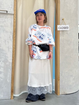 「CIAOPANIC TYPY（チャオパニックティピー）のアイテム（帽子）」を使った、きな☆ki_naさん（レディース・153cm）の夏コーディネート