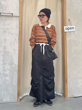 「アイテム（ニットキャップ/ビーニー）」を使った、きな☆ki_naさん（レディース・153cm）の秋コーディネート