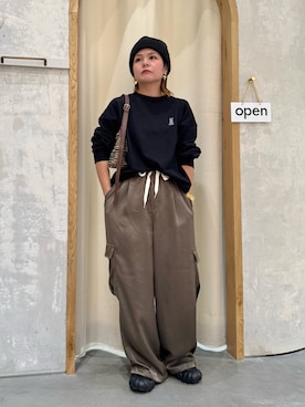 「アイテム（ニットキャップ/ビーニー）」を使った、きな☆ki_naさん（レディース・153cm）の秋コーディネート