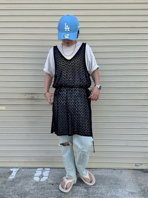 【UNISEX】アシッドウォッシュ加工ロゴTEE