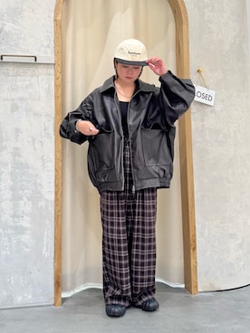 「アイテム（ライダースジャケット）」を使った、きな☆ki_naさん（レディース・153cm）の秋コーディネート