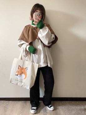 「サテンパンツ」｜「アイテム（スウェット）」を使った、きな☆ki_naさん（レディース・153cm）の春コーディネート
