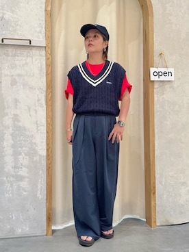 「アイテム（キャップ）」を使った、きな☆ki_naさん（レディース・153cm）の夏コーディネート