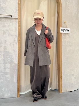 「アイテム（つなぎ/オールインワン）」を使った、きな☆ki_naさん（レディース・153cm）の秋コーディネート