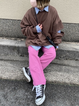 「Ungrid（アングリッド）のアイテム（スラックス）」を使った、きな☆ki_naさん（レディース・153cm）の春コーディネート