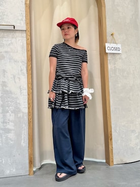 「アイテム（キャップ）」を使った、きな☆ki_naさん（レディース・153cm）の夏コーディネート