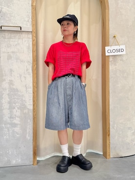 「アイテム（キャップ）」を使った、きな☆ki_naさん（レディース・153cm）の夏コーディネート