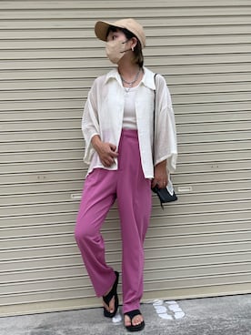 「Ungrid（アングリッド）のアイテム（スラックス）」を使った、きな☆ki_naさん（レディース・153cm）の夏コーディネート