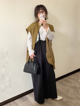 「アイテム（スーツセット、イエロー系）」を使った、きな☆ki_naさん（レディース・153cm）の春コーディネート