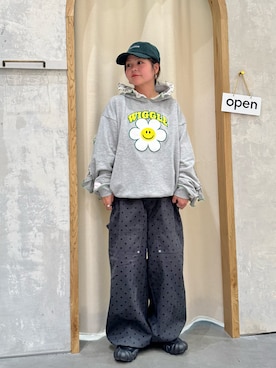 「アイテム（キャップ）」を使った、きな☆ki_naさん（レディース・153cm）の冬コーディネート