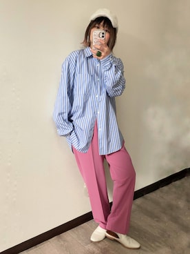 「Ungrid（アングリッド）のアイテム（スラックス）」を使った、きな☆ki_naさん（レディース・153cm）の春コーディネート