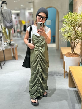 「un/neu（アンノイ）のアイテム」を使った、きな☆ki_naさん（レディース・153cm）の夏コーディネート