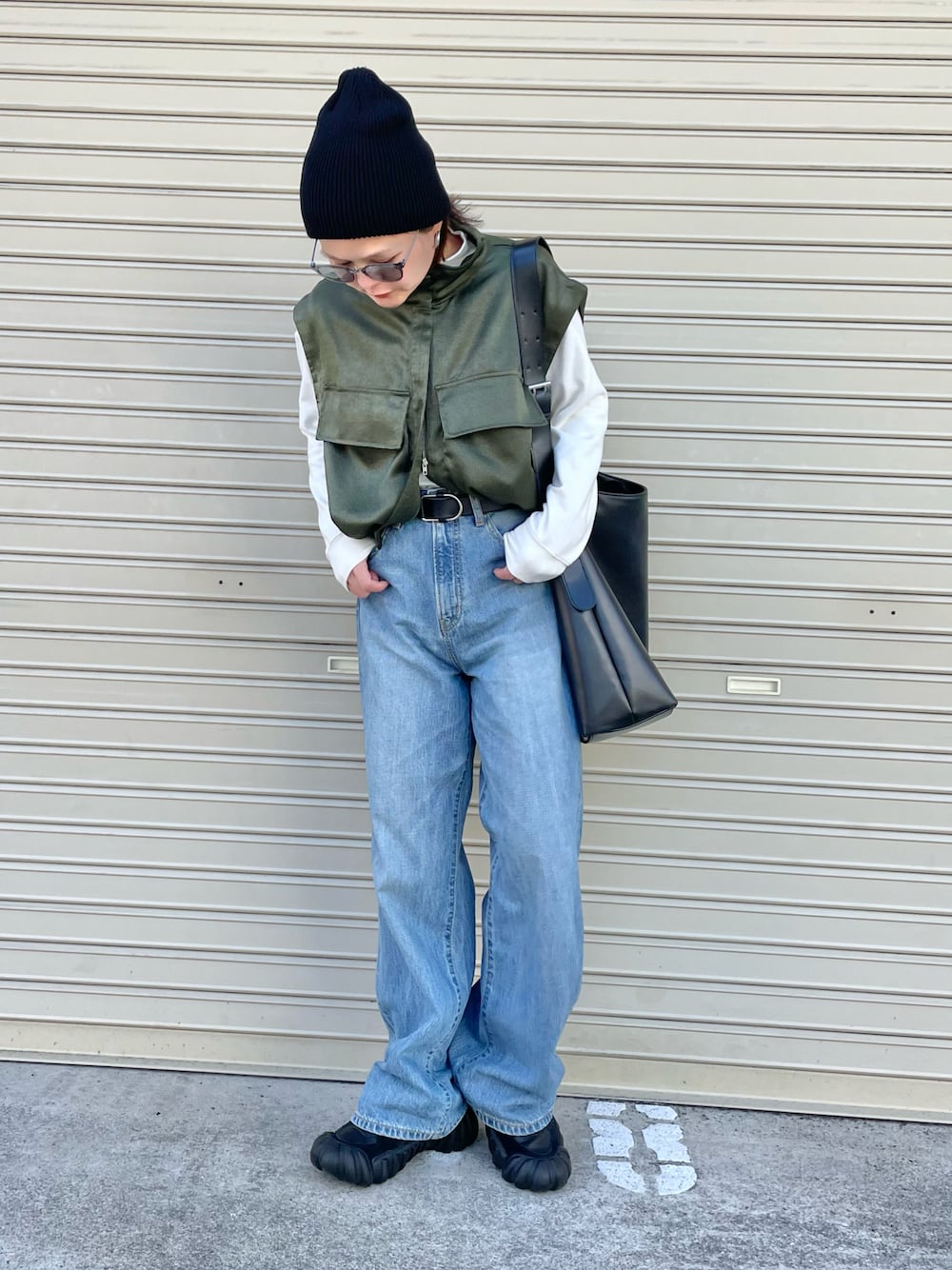 【CFT.】high neck drost short vest/khaki CFT.】high neck drost short vest/khaki