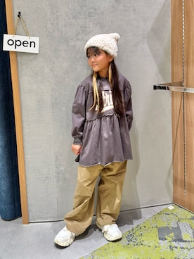 「アイテム（ニットキャップ/ビーニー）」を使った、きな☆ki_naさん（キッズ・123cm）の秋コーディネート