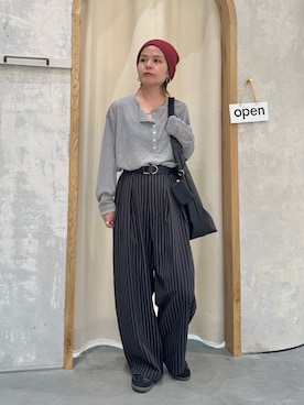 「アイテム（ニットキャップ/ビーニー）」を使った、きな☆ki_naさん（レディース・153cm）の秋コーディネート