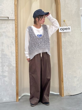 「アイテム（キャップ）」を使った、きな☆ki_naさん（レディース・153cm）の秋コーディネート