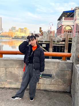 「ハーフジップ」｜rikaさん（レディース・167cm）の冬コーディネート