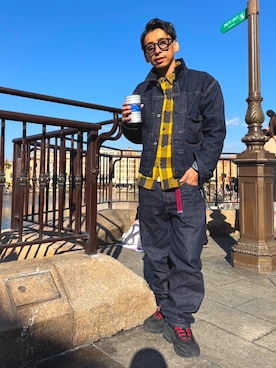 「Levi's」｜「アイテム（デニムジャケット）」を使った、まこさん（メンズ・162cm）の冬コーディネート