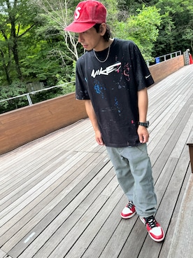 「NIKE（ナイキ）のアイテム（Tシャツ/カットソー）」を使った、まこさん（メンズ・162cm）の夏コーディネート