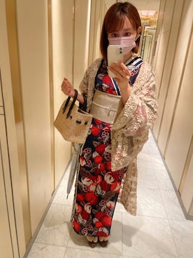 「SEA（シー）のアイテム（かごバッグ）」を使った、ありちゃんさん（レディース・152cm）の夏コーディネート