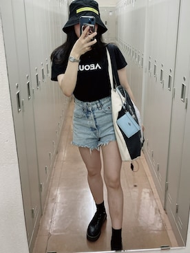 「ショーパン」｜「アイテム（帽子）」を使った、Ami さん（レディース・144cm）の秋コーディネート