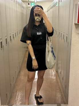 「アイテム（トートバッグ）」を使った、Ami さん（レディース・144cm）の冬コーディネート