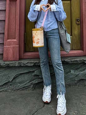 「アイテム（デニムパンツ）」を使った、Ami さん（レディース・144cm・20代）の夏コーディネート