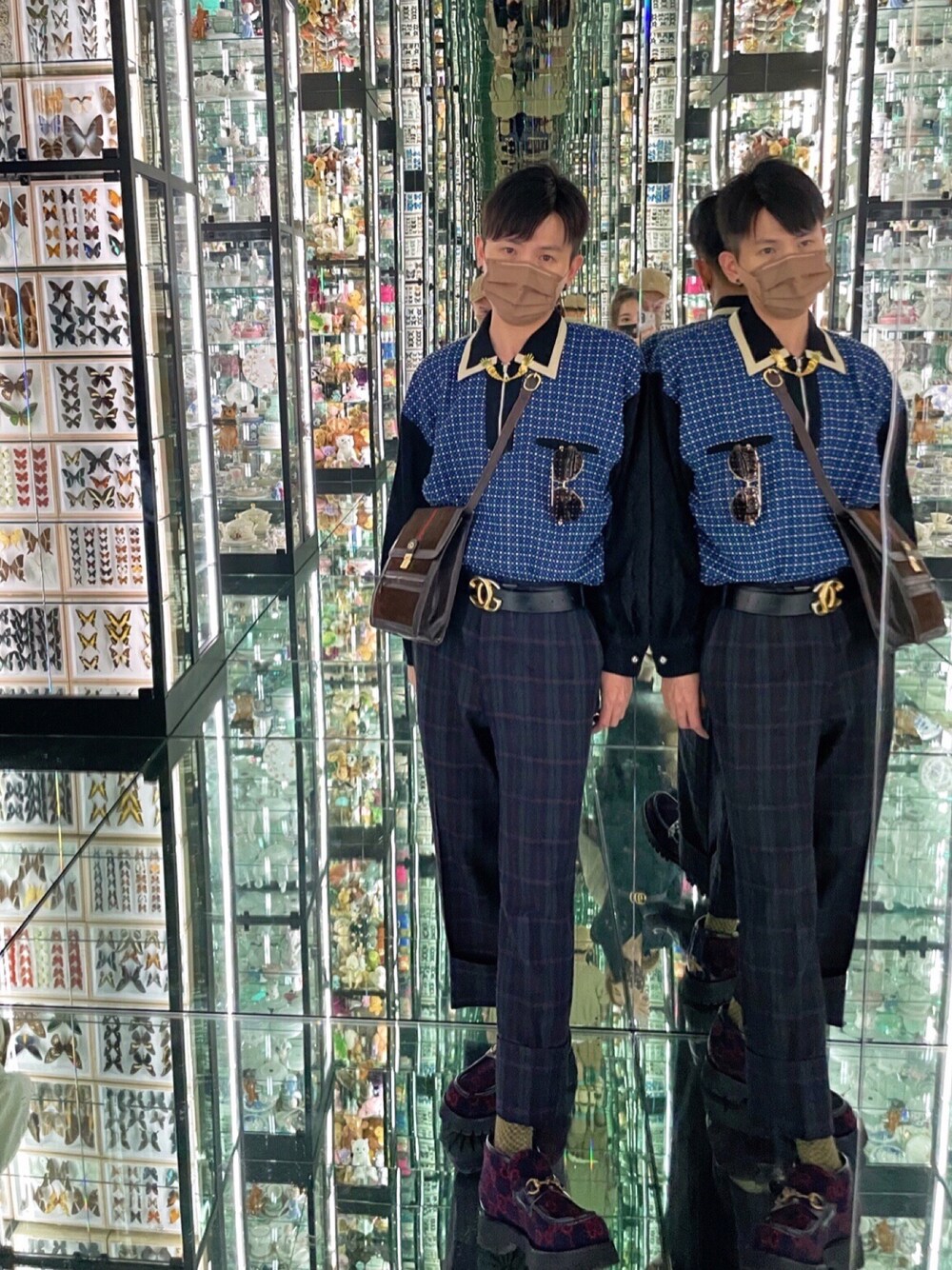 「GUCCI Garden、GUCCI」｜「GUCCIのアイテム（バッグ、ブラウン系）」を使った、Kidd さん（メンズ・172cm）の秋コーディネートの1枚目の写真