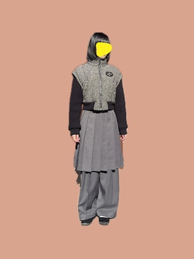 「hellam（へラム）のアイテム（パンツ）」を使った、일さん（レディース・157cm）の冬コーディネート