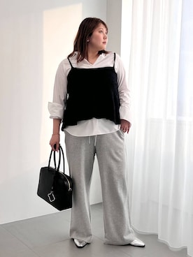 「アイテム（スウェットパンツ）」を使った、まつさん（レディース・162cm・30代）の夏コーディネート