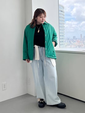 「アイテム（ブルゾン）」を使った、まつさん（レディース・162cm）の秋コーディネート