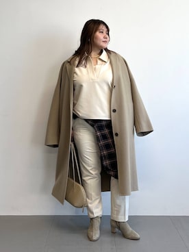 「アイテム（チェスターコート）」を使った、まつさん（レディース・162cm・20代）の秋コーディネート