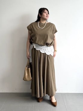 「Beau're（ヴュレ）のアイテム」を使った、まつさん（レディース・162cm）の夏コーディネート