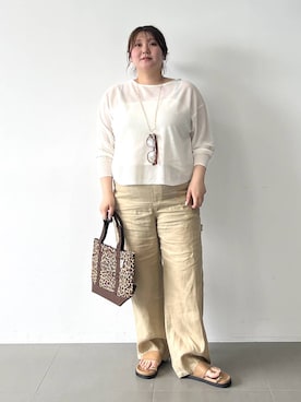 「Drifter（ドリフター）のアイテム（バッグ）」を使った、まつさん（レディース・162cm）の夏コーディネート