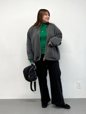 「アイテム（ノーカラーコート）」を使った、まつさん（レディース・162cm）の秋コーディネート