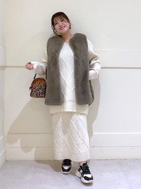 まつさん（レディース・162cm）の冬コーディネート