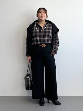 「チェック」｜まつさん（レディース・162cm・30代）の秋コーディネート