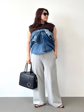 「アイテム（スウェットパンツ）」を使った、まつさん（レディース・162cm・20代）の夏コーディネート