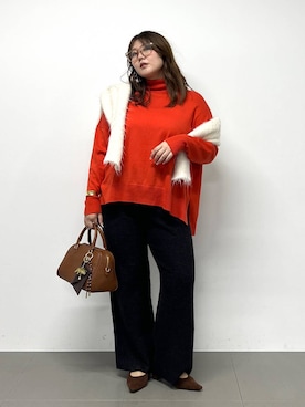 「アイテム（バングル/リストバンド）」を使った、まつさん（レディース・162cm・20代）の冬コーディネート