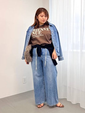 「アイテム（デニムジャケット）」を使った、まつさん（レディース・162cm・20代）の夏コーディネート
