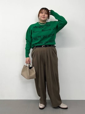 「アイテム（スラックス）」を使った、まつさん（レディース・162cm・30代）の秋コーディネート