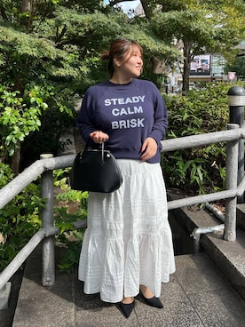 「アイテム（トートバッグ、ブラック系）」を使った、まつさん（レディース・162cm）の秋コーディネート